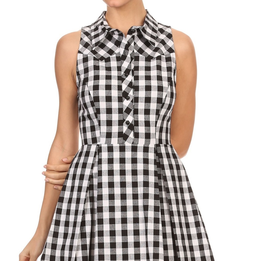 PLAID SLEEVELESS DRESS